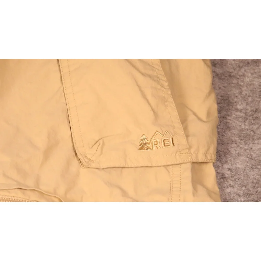 REI Sahara Convertible Hiking Cargo Pants Mens XL x 32L Tan Nylon Zip Off Shorts